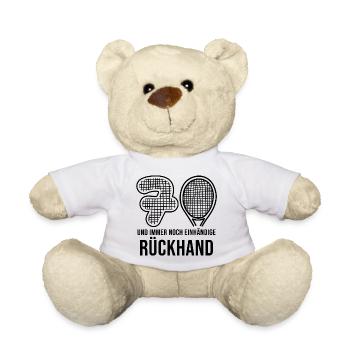 70 und immer noch einhändige Rückhand Tennis - Teddy - Weiß - Vorne