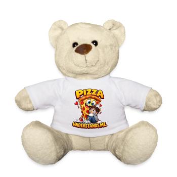 Lustige Pizza versteht mich - Teddy - Weiß - Vorne