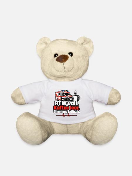RTW voll Kaffee leer Stimmung kritisch - Teddy - Weiß