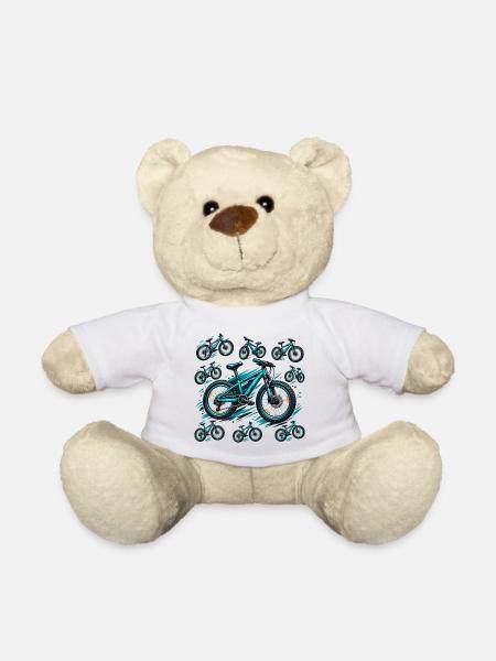 Türkisfarbenes Fahrrad in Burst - Teddy - Weiß