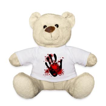Halloween Blutende Hand - Teddy - Weiß - Vorne