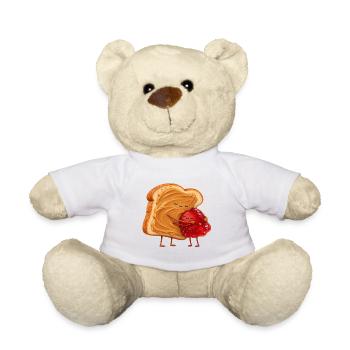 Kuschelt Toast mit Marmelade - Teddy - Weiß - Vorne