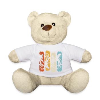 Mountainbike MTB Downhill Trail Vintage Motiv - Teddy - Weiß - Vorne