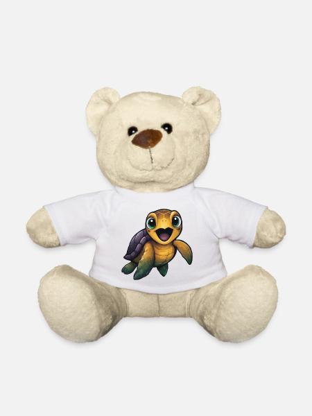 Regenbogen Schildkröte Knuddel - Teddy - Weiß