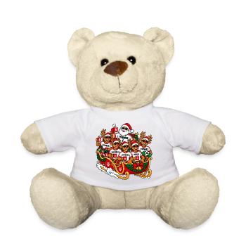 Lustiger Fussball-Weihnachtspulli- Fussball Outfit - Teddy - Weiß - Vorne