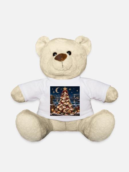 Muschel-Weihnachtsbaum am Meer - Teddy - Weiß