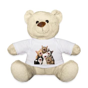 Katzenlachen in einer mehrfarbigen Horde - Teddy - Weiß - Vorne