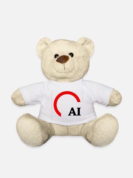 Rotes Hemisphärenbogenlogo - Teddy - Weiß