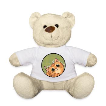 Neugieriges Kätzchen auf Karo - Teddy - Weiß - Vorne