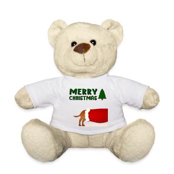 Froher Weihnachtshund - Teddy - Weiß - Vorne