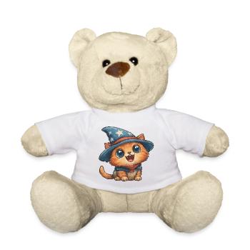 Katzenzauberer mit Sternenhut - Teddy - Weiß - Vorne