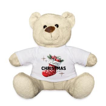 Happy Christmas - Stiefel - Teddy - Weiß - Vorne