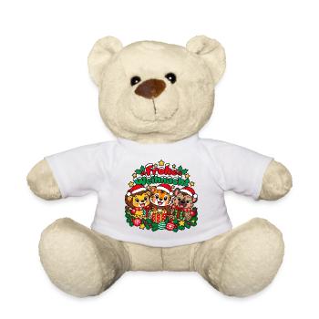 Frohe Weihnacht Tiere - Teddy - Weiß - Vorne
