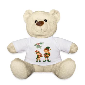 Weihnachtselfen – Festliches Festtagsdesign - Teddy - Weiß - Vorne