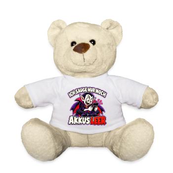 Halloween-Vampir – Ich sauge nur noch, Akkus leer - Teddy - Weiß - Vorne