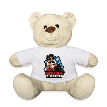 Harter Kerl weicher Kern Nussknacker Cool Shirt - Teddy - Weiß - Vorne