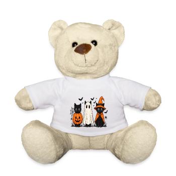 Drei Schrecklich Süße Katzen Halloween - Teddy - Weiß - Vorne