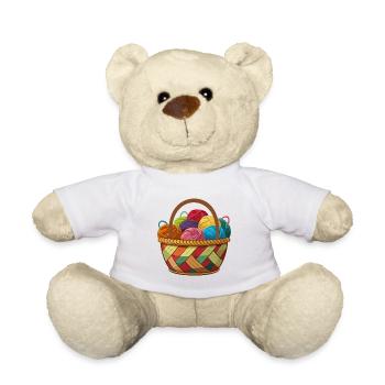 Korb mit Garnstricken Häkeln - Teddy - Weiß - Vorne