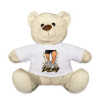 Fitness Herren Outfit - Leg day - Teddy - Weiß - Vorne