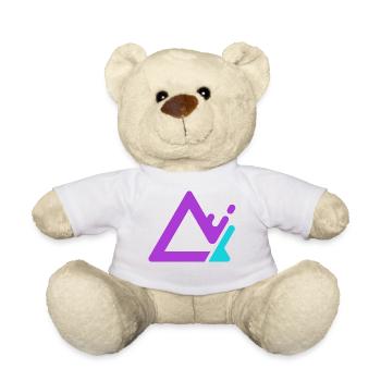 Geometrischer Berg-Logo in Lila Cyan - Teddy - Weiß - Vorne