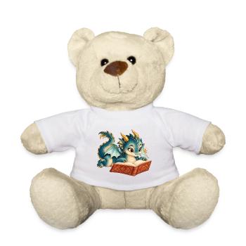 Blaues Drachen-Lesebuch - Teddy - Weiß - Vorne