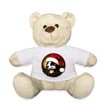 Dachse Weihnachten / Weihnachtsmann Marder - Teddy - Weiß - Vorne