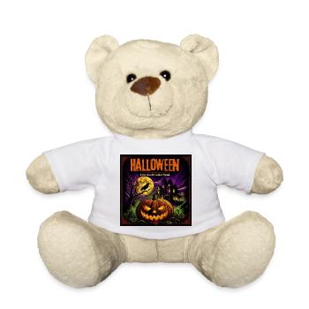 Halloween Comic Kürbisnacht Spukhaus Kürbis Rabe - Teddy - Weiß - Vorne