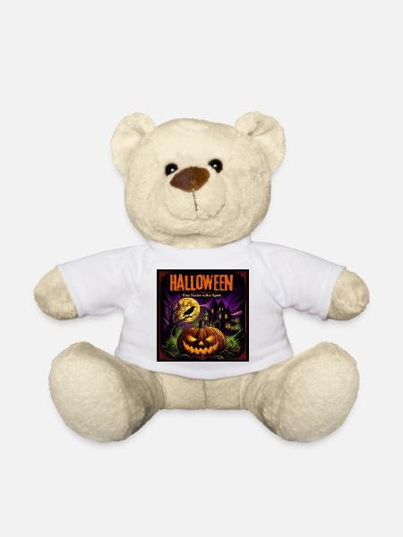 Halloween Comic Kürbisnacht Spukhaus Kürbis Rabe - Teddy - Weiß