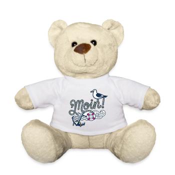 Moin mit_Moewe_und_Anker - Teddy - Weiß - Vorne