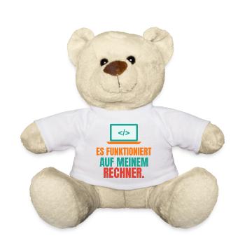 Es funktioniert auf meinem Rechner – IT Spruch - Teddy - Weiß - Vorne