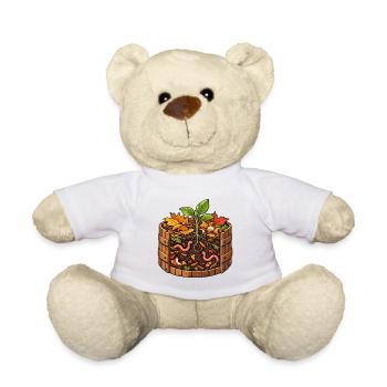 Kompostgarten mit freundlichen Würmern - Teddy - Weiß - Vorne