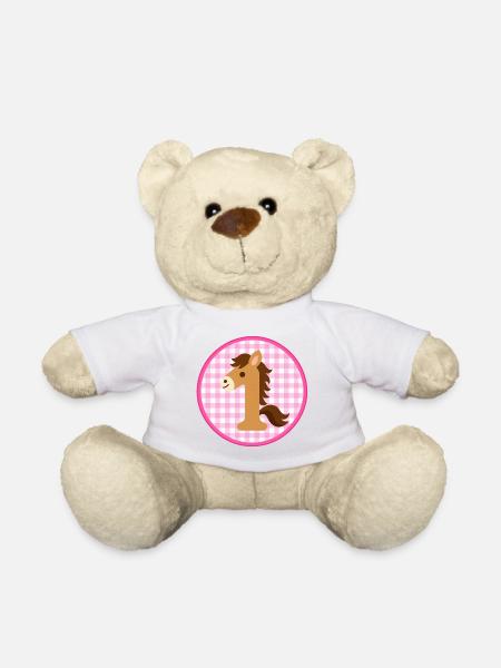 Pferd vichy karo 1 - Teddy - Weiß