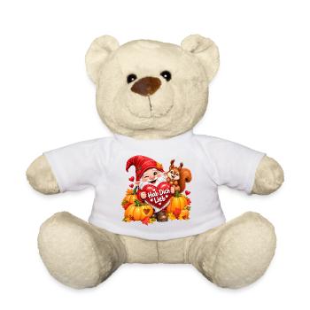 Herbstgnom Hab Dich Lieb - Teddy - Weiß - Vorne