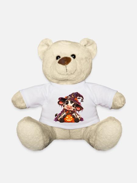 Niedliche Halloween-Kuh - Teddy - Weiß