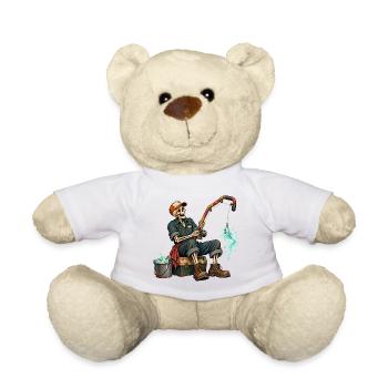 Skelett-Angler mit leuchtendem Geisterfisch - Teddy - Weiß - Vorne