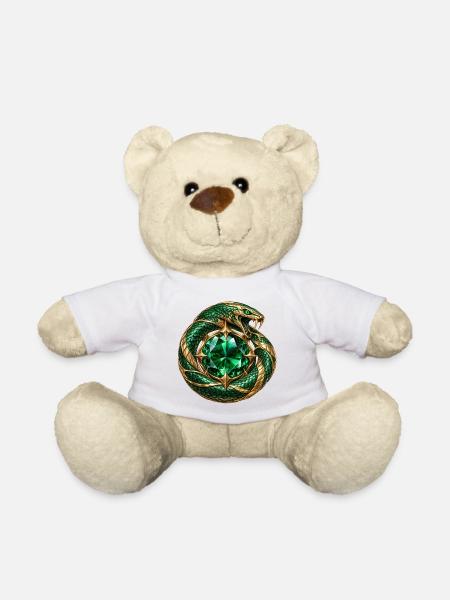 Smaragdgrüner Ouroboros - Teddy - Weiß