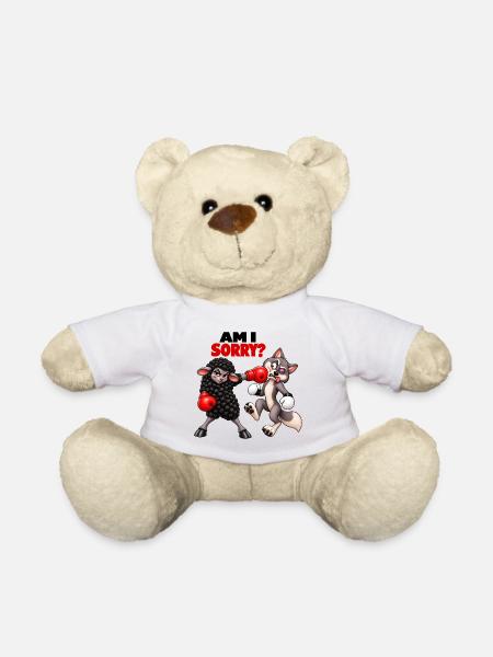 Schaf und Wolf – Boxhumor - Teddy - Weiß