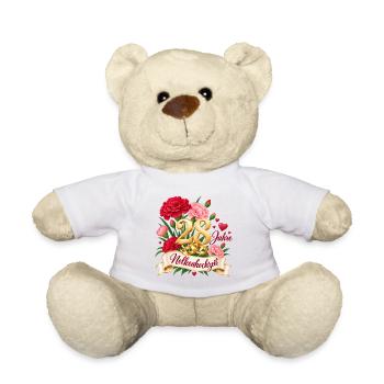 28.Hochzeitstag , 28 Jahre , Nelkenhochzeit - Teddy - Weiß - Vorne