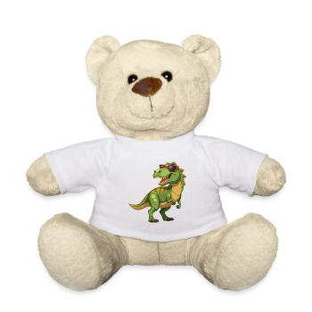 Tyrannosaurus Rex mit Sonnenbrille - Teddy - Weiß - Vorne