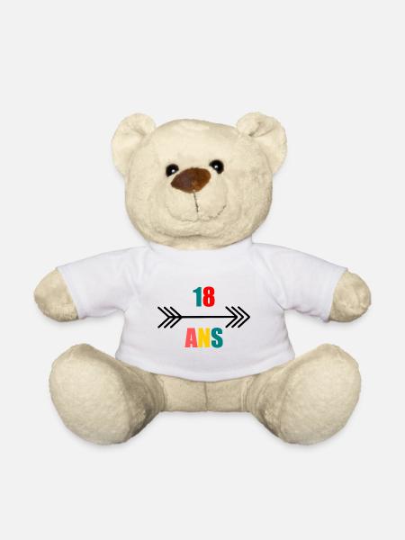 18 ANS. 18e ANNIVERSAIRE. ANNIVERSAIRE 18 ANS. 18 - Nounours - blanc
