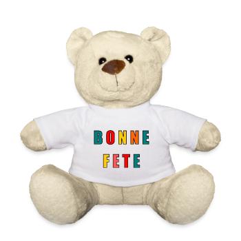 BONNE FÊTE. FÊTE DES MÈRES. FÊTE DES PÈRES. FÊTE - Nounours - blanc - Devant