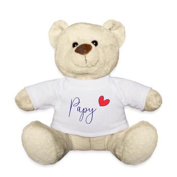 PAPY. PAPA. FÊTE DES PÈRES. BONNE FÊTE PAPA. FÊTE - Nounours - blanc - Devant