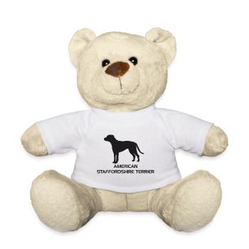 American Staffordshire Terrier Silhouette - Teddy - Weiß - Vorne
