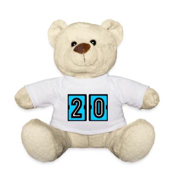 20. 20 YEARS. 20TH ANNIVERSARY. BIRTHDAY 20 YEARS. - Teddy Bear - white - Front