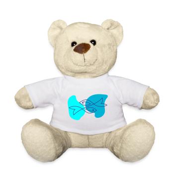 Fish One Line Drawing - Teddy Bear - white - Front