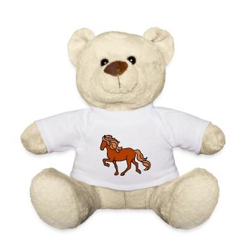 Cheval islandais, renard, briquet - Nounours - blanc - Devant