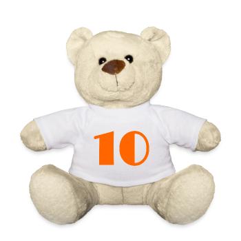 10. 10 JAHRE. 10-JÄHRIGES JUBILÄUM. GEBURTSTAG 10 JAHRE. - Teddy - Weiß - Vorne