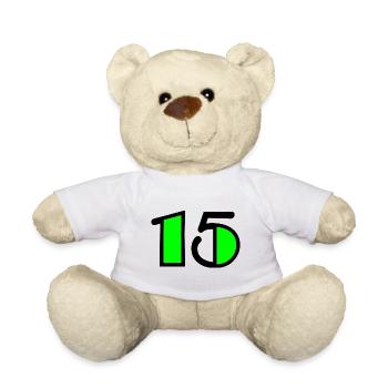 15. 15 ANS. 15e ANNIVERSAIRE. ANNIVERSAIRE 15 ANS. - Nounours - blanc - Devant