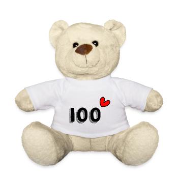 100. 100 ANS. 100e ANNIVERSAIRE. ANNIVERSAIRE 100 - Nounours - blanc - Devant