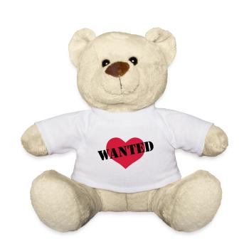 WANTED Love Heart - Teddy Bear - white - Front